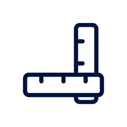 Icon of two rulers positioned to form a right angle, representing measurement or geometry.